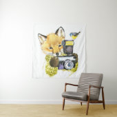 かわいい水彩キツネ撮影写真 タペストリー (インサイチュ)