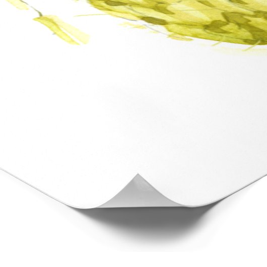 かわいい水彩キツネ撮影写真 ポスター (角)