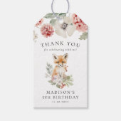 かわいい水彩キツネ誕生日パーティー ギフトタグ (正面)