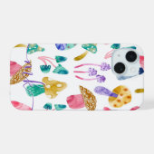 かわいい水彩キノコ iPhone 15ケース (裏面横)