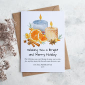 かわいい水彩キャンドル メリークリスマス フラット シーズンカード