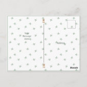 かわいい水彩クマ シンプル サンクス ポストカード (裏面)