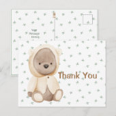 かわいい水彩クマ 感謝のポストカード ポストカード (正面/裏面)