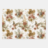 かわいい水彩クリスマスウッドランド動物のパターン ラッピングペーパーシート (正面3)