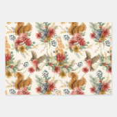 かわいい水彩クリスマスウッドランド動物のパターン ラッピングペーパーシート (正面2)