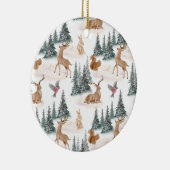 かわいい水彩クリスマススノーウッドランド動物 セラミックオーナメント (右)