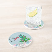 かわいい水彩クリスマスツリー メリークリスマス コースター (側面)