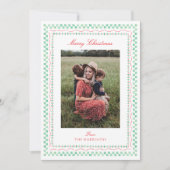 かわいい水彩クリスマスフレーム写真ホリデーカード シーズンカード (正面)