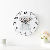 かわいい水彩コアラ メガネ付き ラージ壁時計 (ホーム)