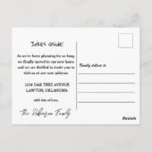 かわいい水彩コテージ引っ越しました発表 ポストカード (裏面)