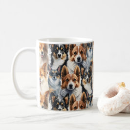 かわいい水彩コーギー犬のパターン コーヒーマグカップ