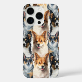 かわいい水彩コーギー犬のパターン iPhone 16 PROケース