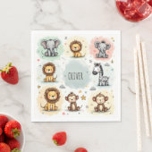 かわいい水彩サファリ動物の落書き スタンダードランチョンナプキン (インサイチュ)