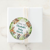 かわいい水彩サファリ動物ベビーシャワー フェイバータグ (インサイチュ)