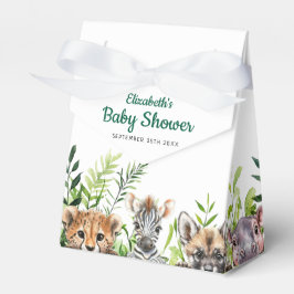 かわいい水彩サファリ動物ベビーシャワー フェイバーボックス