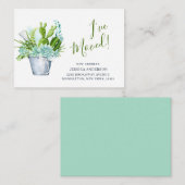 かわいい水彩サボテンの動きのお知らせ エンクロージャーカード (正面/裏面)