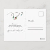 かわいい水彩サボテンの動きのお知らせ ポストカード (裏面)