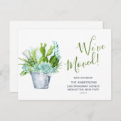 かわいい水彩サボテンの動きのお知らせ ポストカード (正面/裏面)