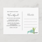 かわいい水彩サボテンの動きのお知らせ ポストカード (裏面)