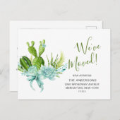 かわいい水彩サボテンの動きのお知らせ ポストカード (正面/裏面)