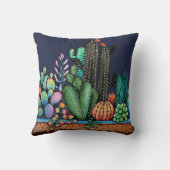 かわいい水彩サボテンの庭インポット クッション (裏面)