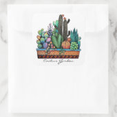 かわいい水彩サボテンの庭インポット スクエアシール (バッグ)