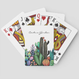 かわいい水彩サボテンの庭インポット トランプ
