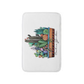 かわいい水彩サボテンの庭インポット バスマット (正面縦)