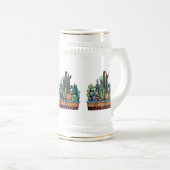 かわいい水彩サボテンの庭インポット ビールジョッキ (正面右)