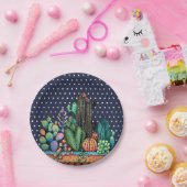 かわいい水彩サボテンの庭インポット ペーパープレート (パーティー)