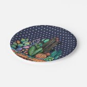 かわいい水彩サボテンの庭インポット ペーパープレート (アングル)