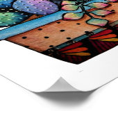 かわいい水彩サボテンの庭インポット ポスター (角)