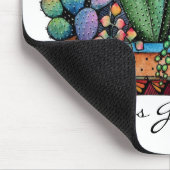 かわいい水彩サボテンの庭インポット マウスパッド (コーナー)