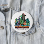 かわいい水彩サボテンの庭インポット 缶バッジ (インサイチュ)
