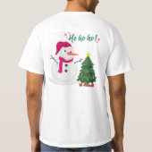  かわいい水彩サンタクロース クリスマスクリップアート Tシャツ (裏面)