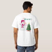  かわいい水彩サンタクロース クリスマスクリップアート Tシャツ (裏面フル)