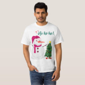  かわいい水彩サンタクロース クリスマスクリップアート Tシャツ (正面フル)