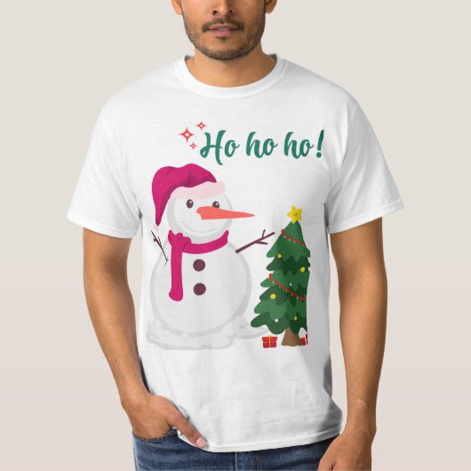  かわいい水彩サンタクロース クリスマスクリップアート Tシャツ (正面)
