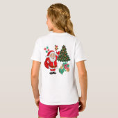 かわいい水彩サンタクロース クリスマスクリップアート Tシャツ (裏面フル)