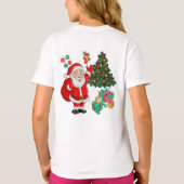 かわいい水彩サンタクロース クリスマスクリップアート Tシャツ (裏面)