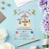 かわいい水彩サーカス カーニバル 子供の誕生日 アクリル招待状 (インサイチュ (ウェディング))