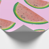 かわいい水彩スイカ ラッピングペーパー (角)