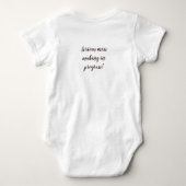 かわいい水彩スタイルウッドランドベア文字名 ベビーボディスーツ (裏面)