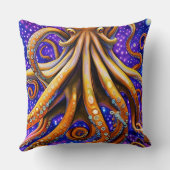 かわいい水彩タコの名パーソナライズされた前 クッション (裏面)