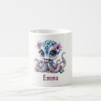 かわいい水彩タコの名入れキッズマグカップ コーヒーマグカップ