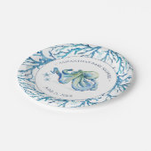 かわいい水彩タコパーソナライズされた紙プレート ペーパープレート (アングル)