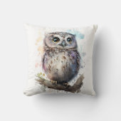 かわいい水彩タッチのオウムの森 クッション (正面)