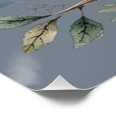 かわいい水彩タッチのフクロウ　～花と木々の森のスタイル～ ポスター (コーナー)