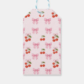 かわいい水彩チェリーボウコケッタパターン ギフトタグ (裏面)