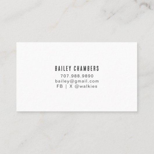 かわいい水彩ドッグウォーカー 名刺 (裏面)